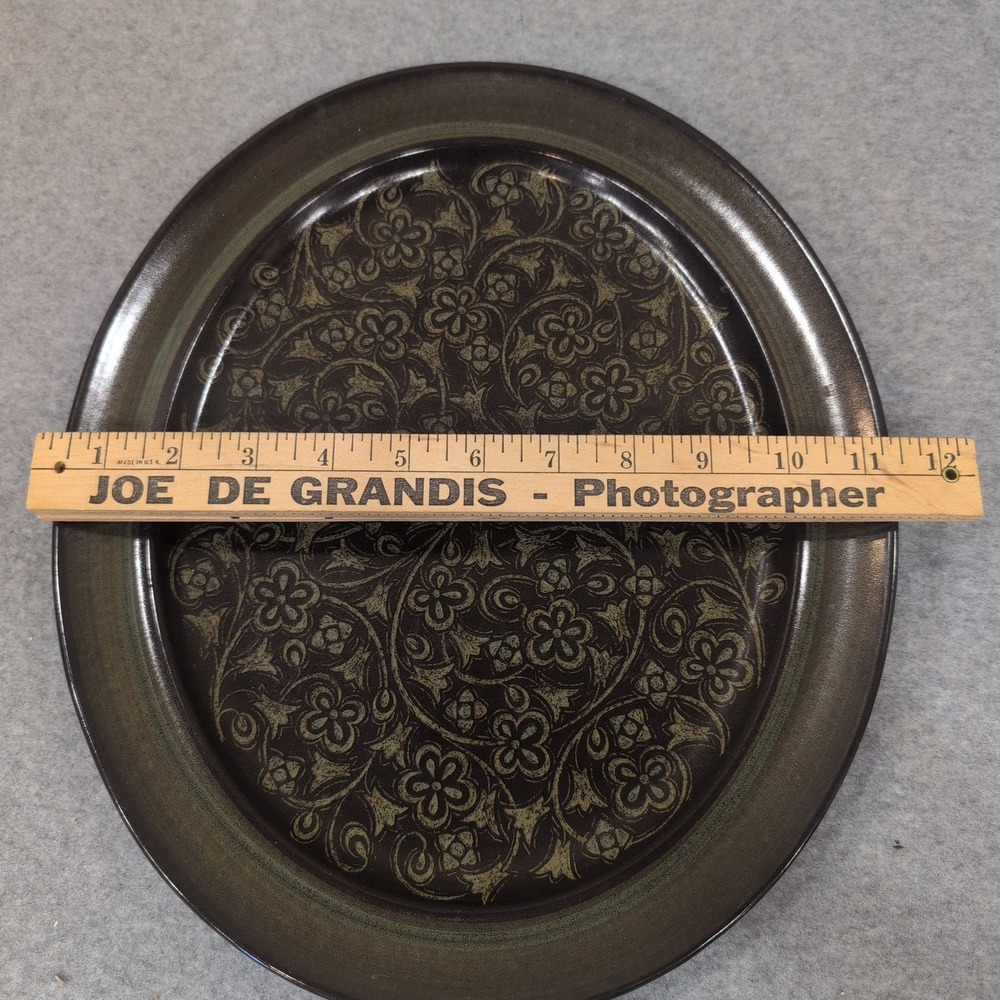Franciscan Madeira Oval Serving Platter Floral Earthenware Dark Brown Gree - Picture 6 of 6